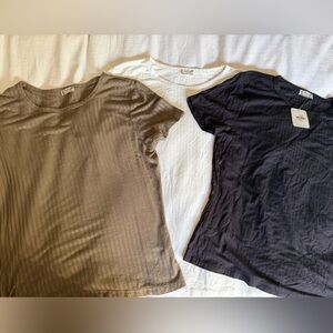 Free People Short Sleeve Tees - Brown, White, Black